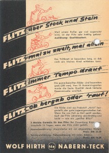 Werbeblatt für Flitz